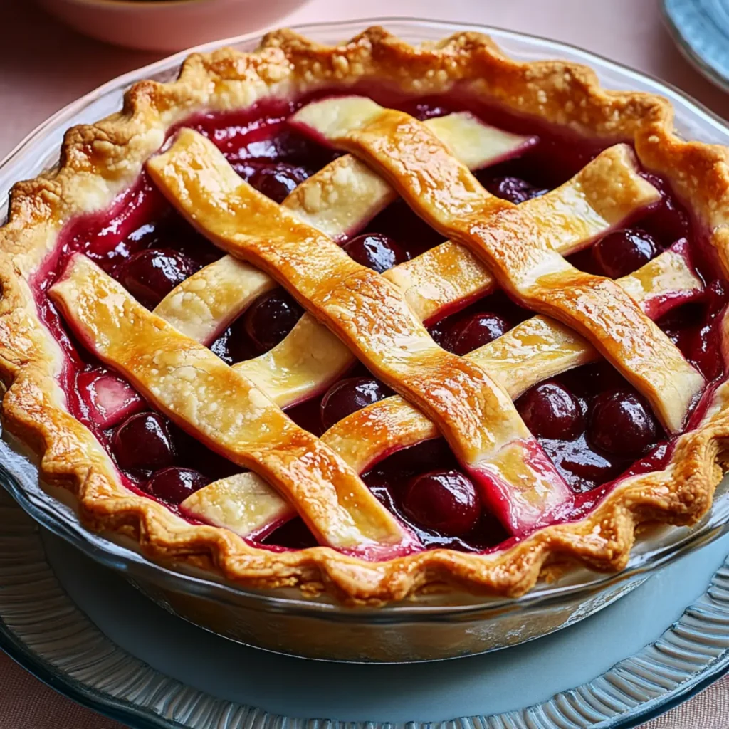 Delicious Homemade Cherry Pie With Lattice Crust
