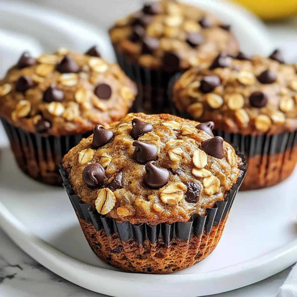 Oatmeal Banana Chocolate Chip Muffins