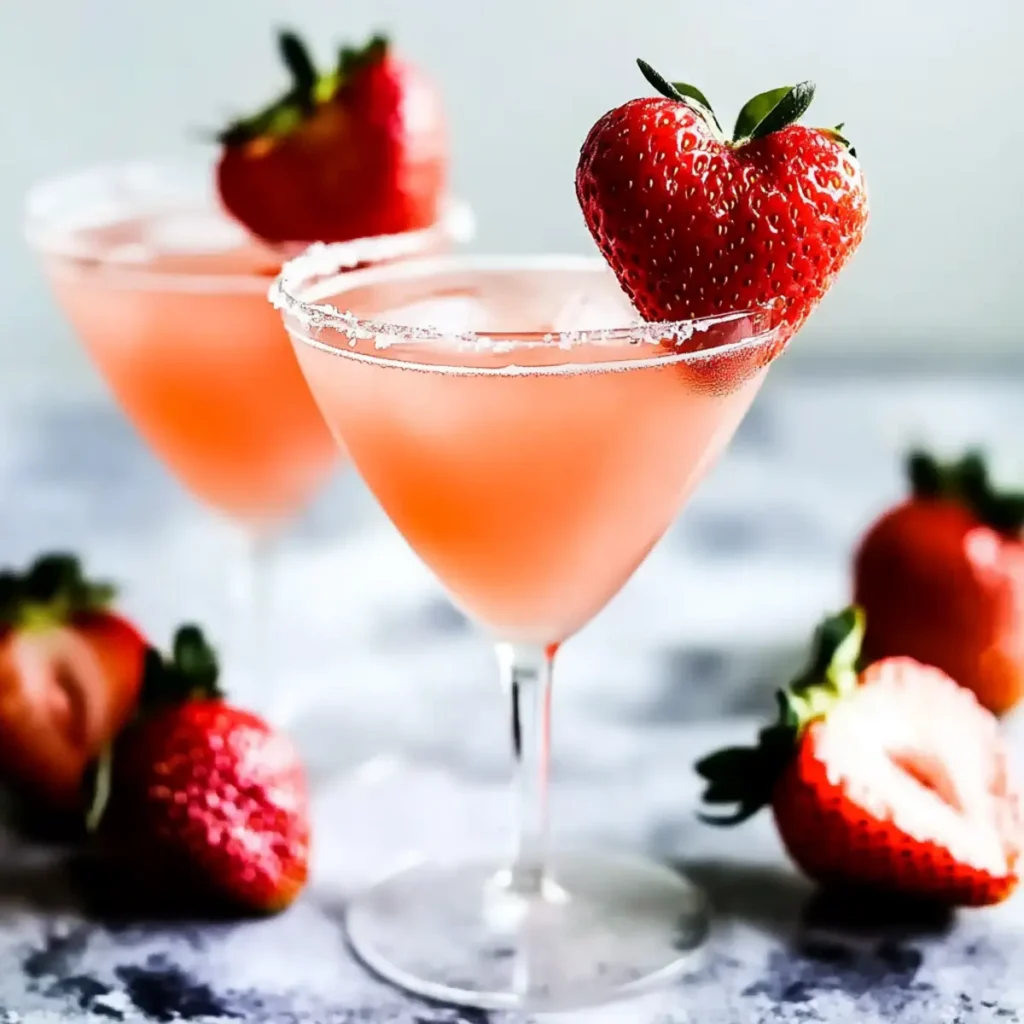Strawberry Heart Cocktail Garnish Tutorial for Romantic Drinks