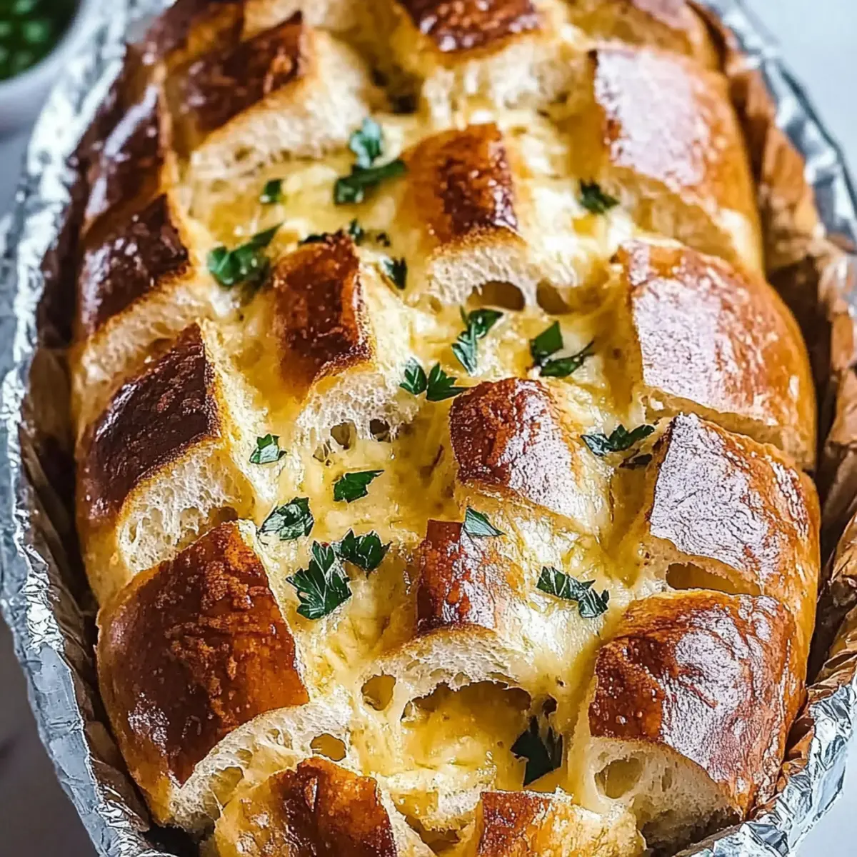 Pull-Apart Cheesy Bread with Garlic and Parsley Infusion