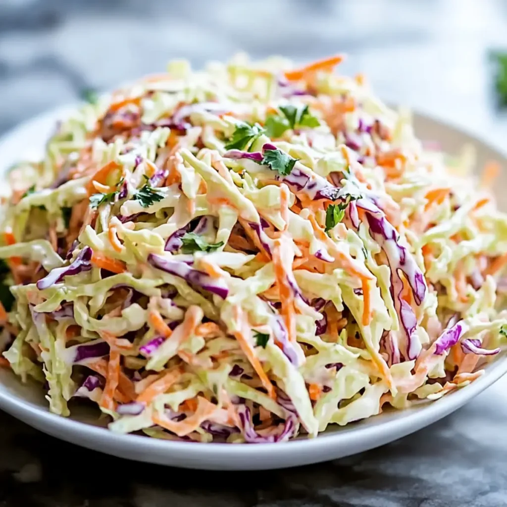 Classic Homemade Coleslaw Recipe with Creamy Dressing and Veggies