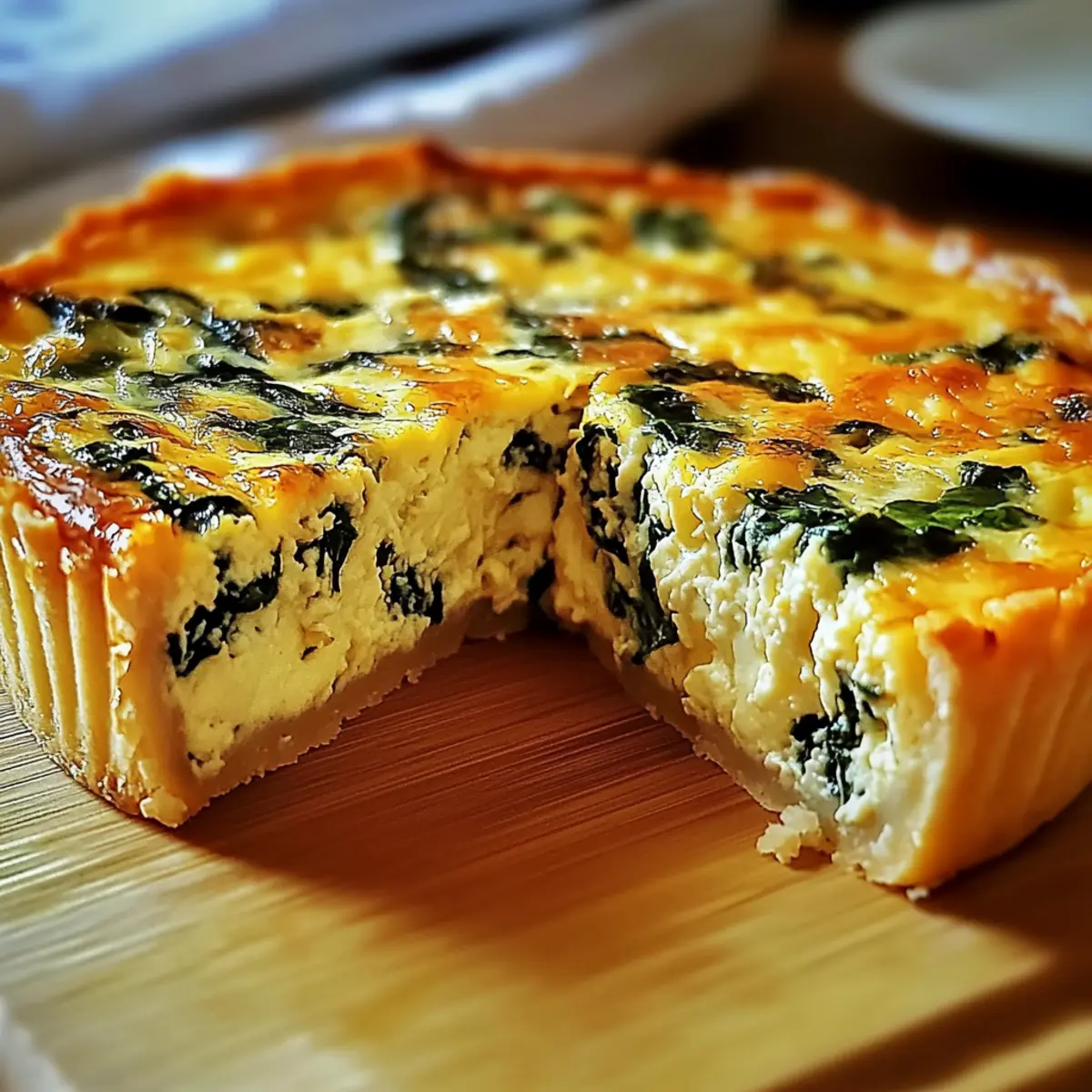 Easy Cottage Cheese & Spinach Crustless Quiche