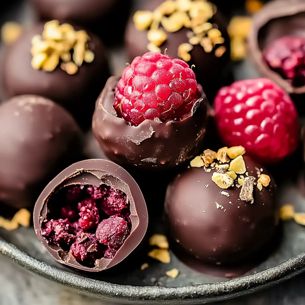 Delicious Raspberry Dark Chocolate Truffles