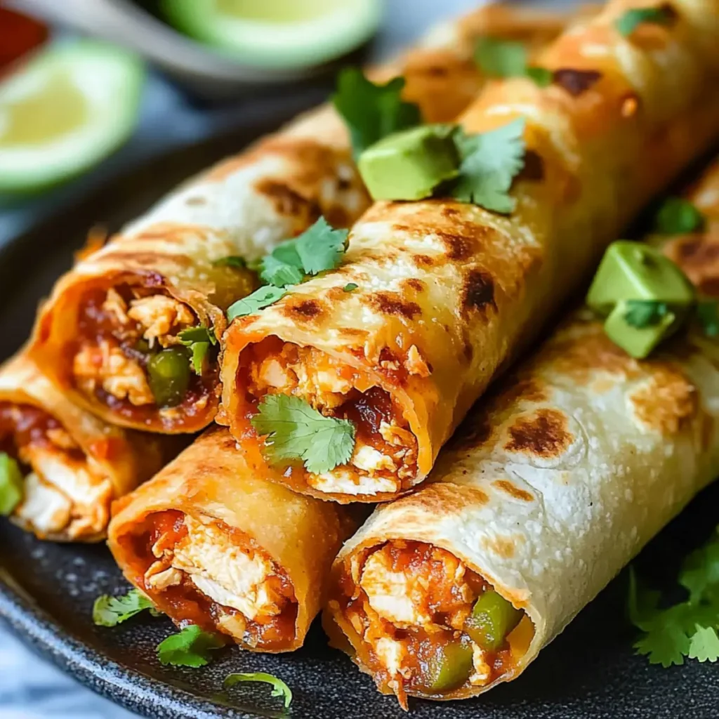 Spicy Hatch Chili Chicken Taquito Rolls