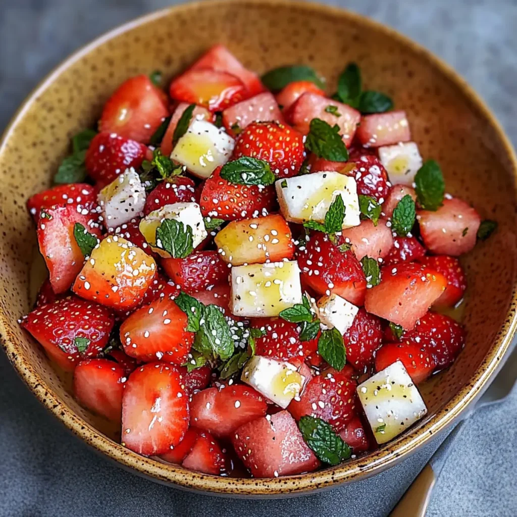 Strawberry Watermelon Honey Salad