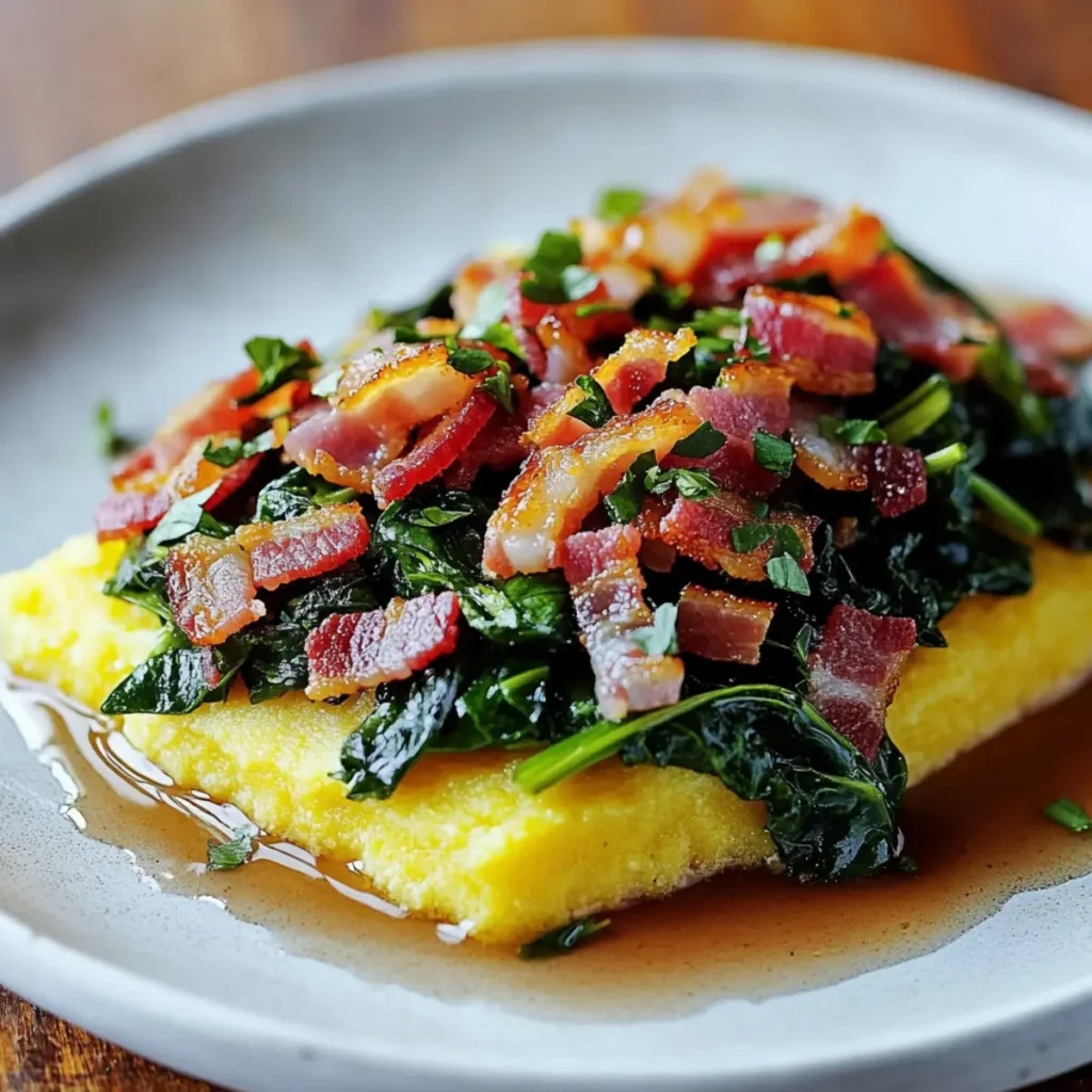 Rainbow Chard with Bacon and Polenta