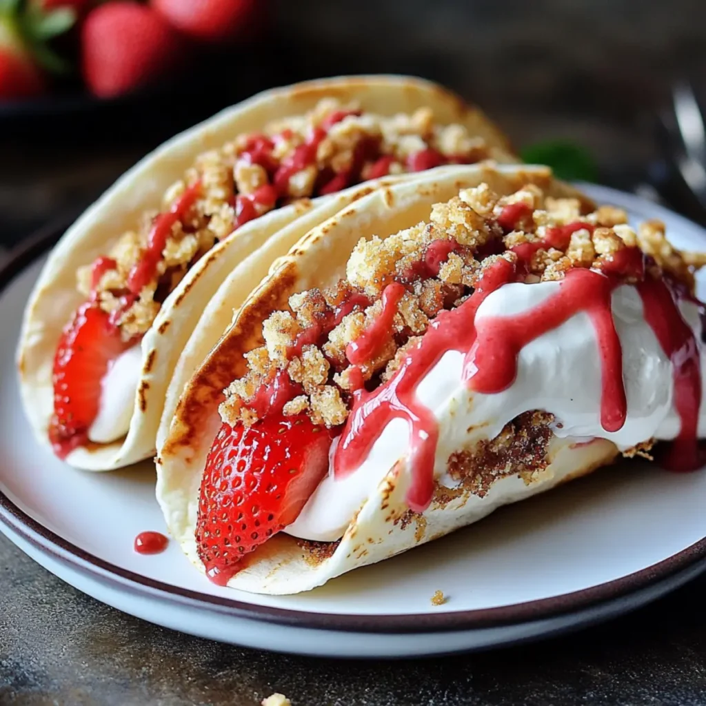 Strawberry Crunch Cheesecake Tacos