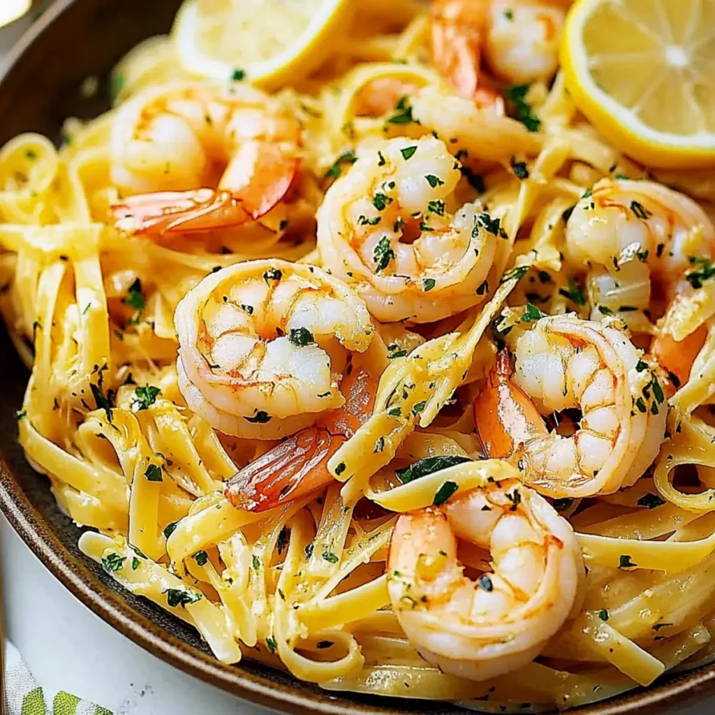 Lemon Garlic Shrimp Pasta