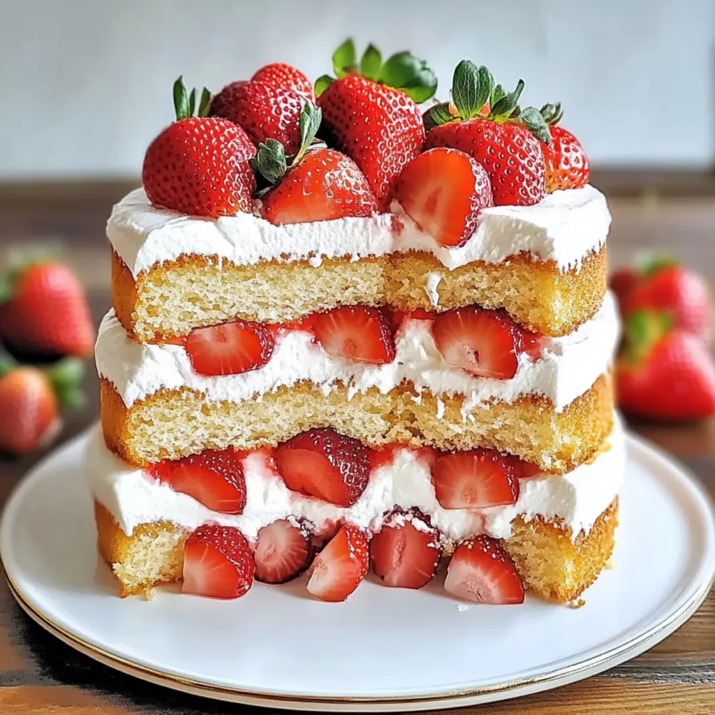 Strawberry Shortcake Layer Cake with Sponge Cake