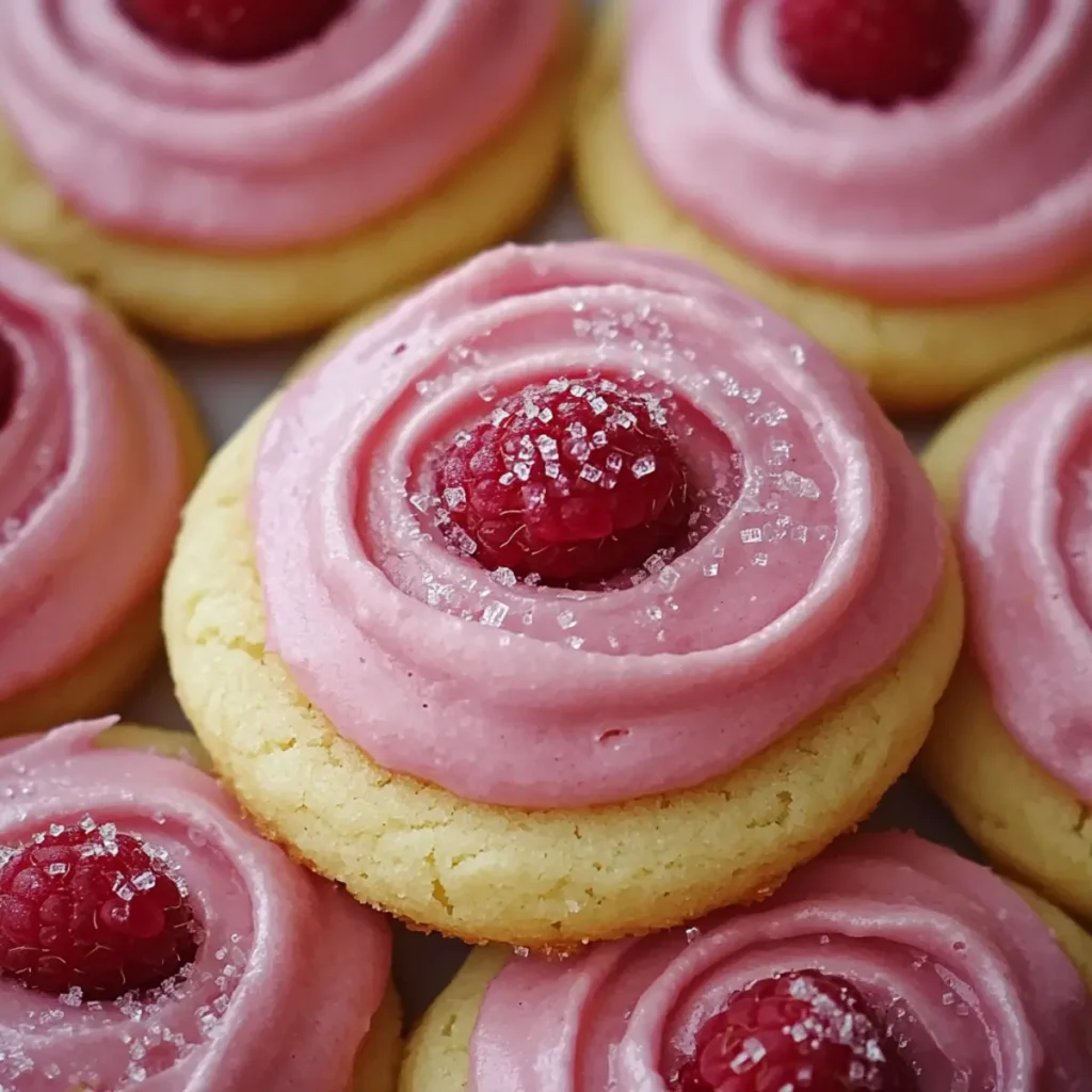 Lemon Sugar Cookies with Raspberry Buttercream