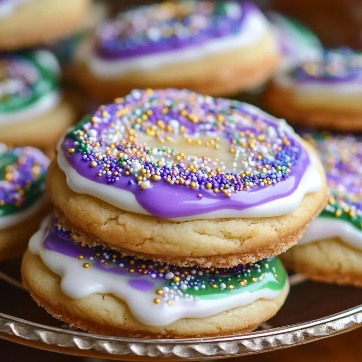 Mardi Gras King Cake Cookies
