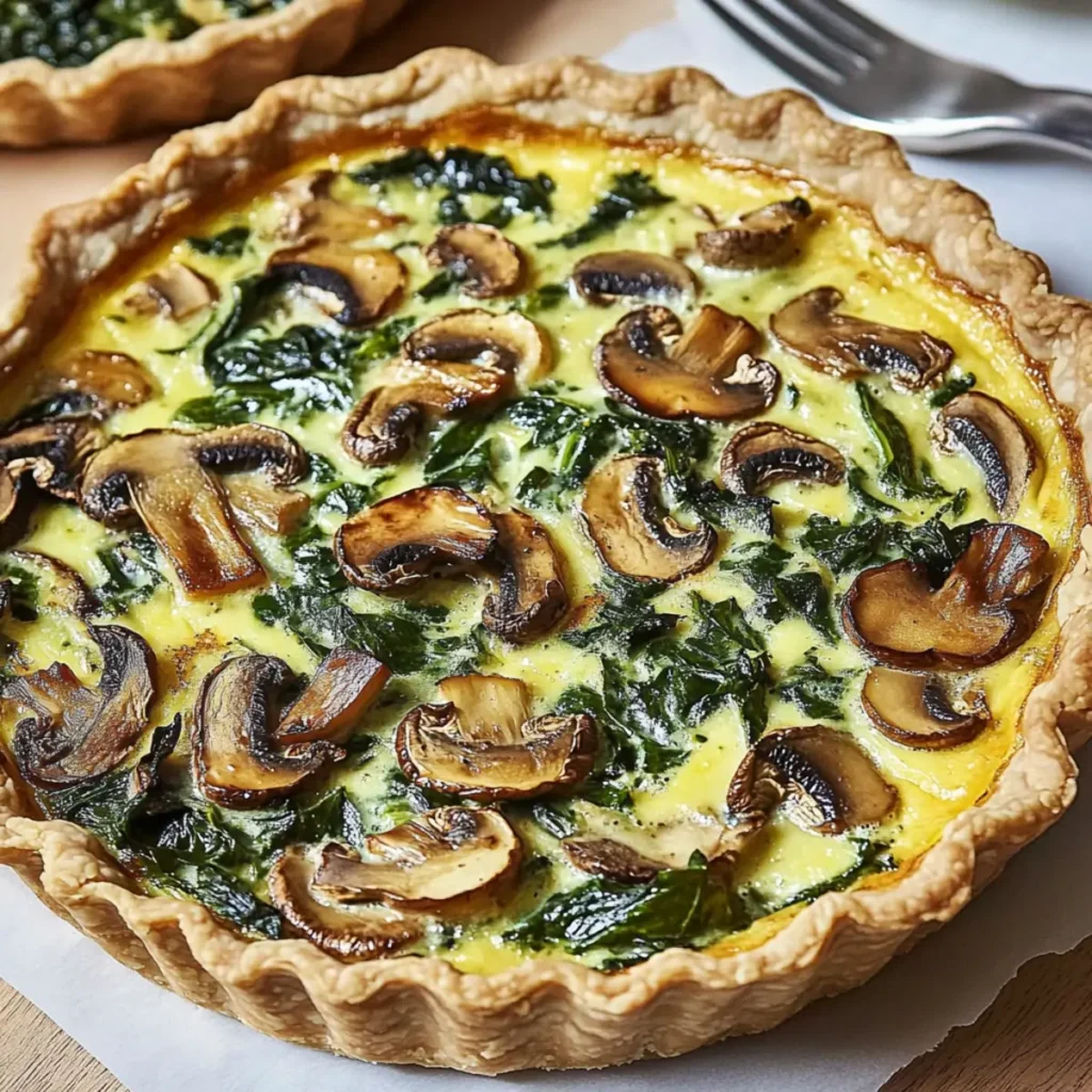 Spinach and Mushroom Quiche