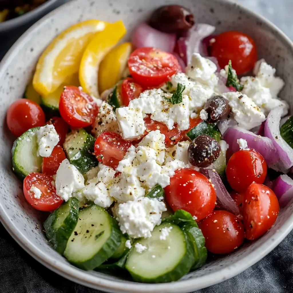 Greek Salad with Cottage Cheese