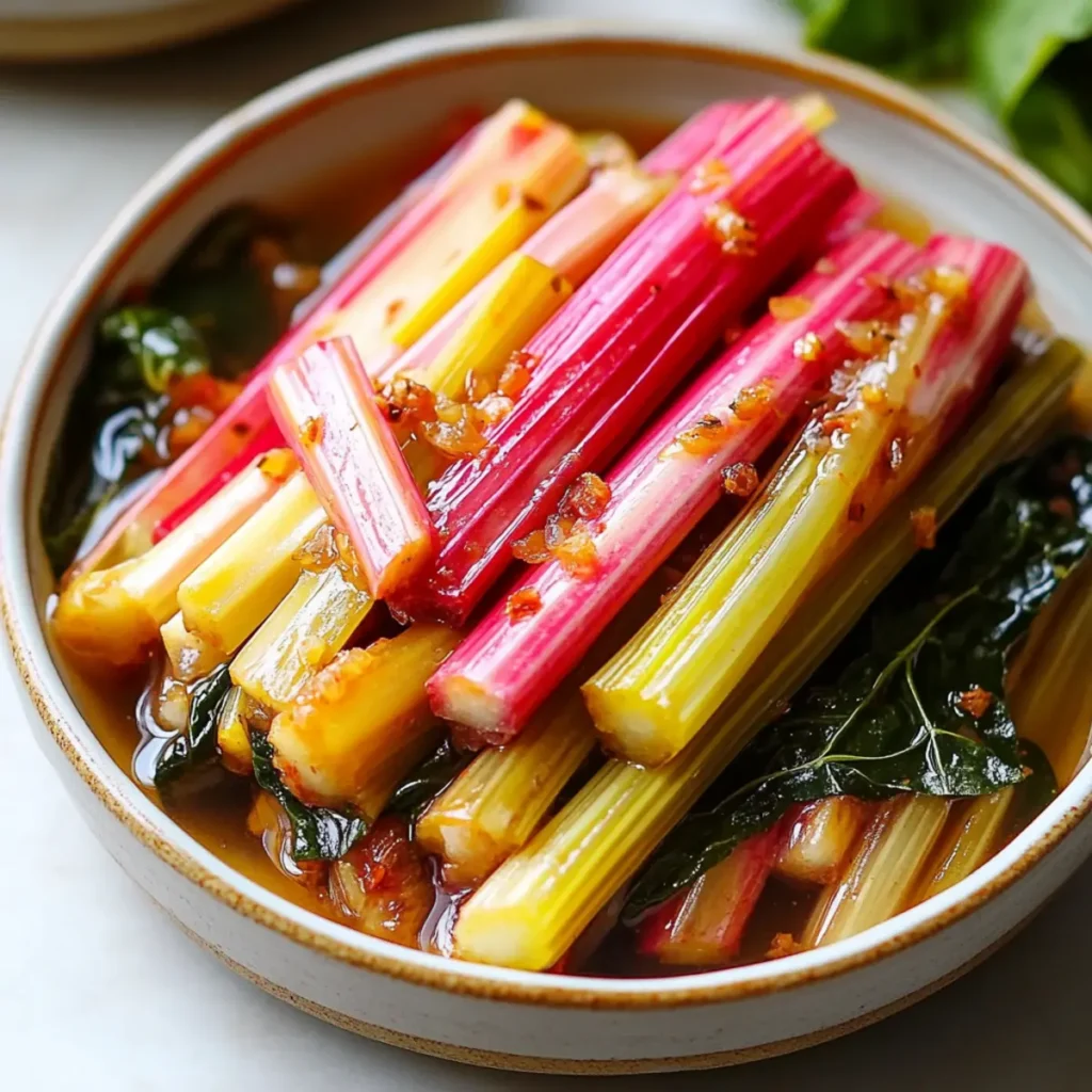 Spicy Pickled Swiss Chard Stems